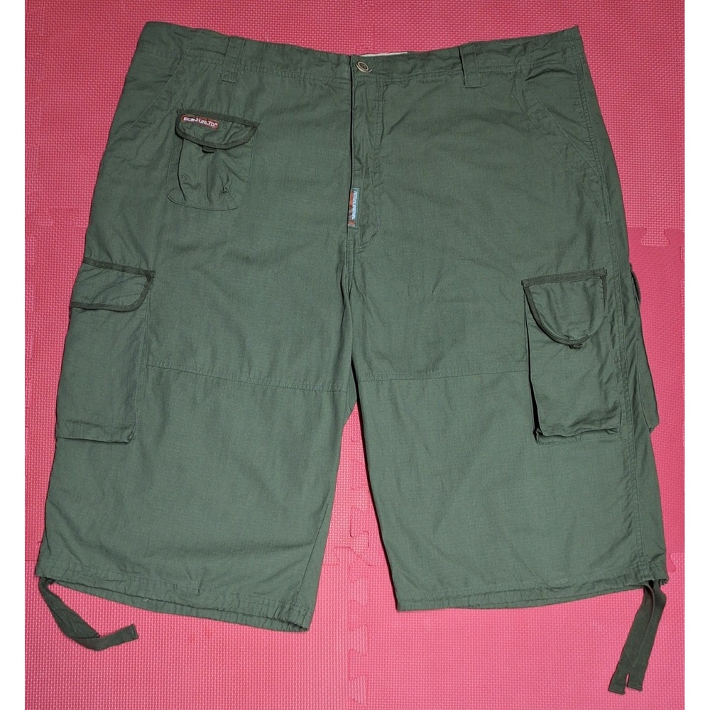 Ecko Unltd 1972 Military Green Cargo Shorts Actual Factual Size 48 Men's